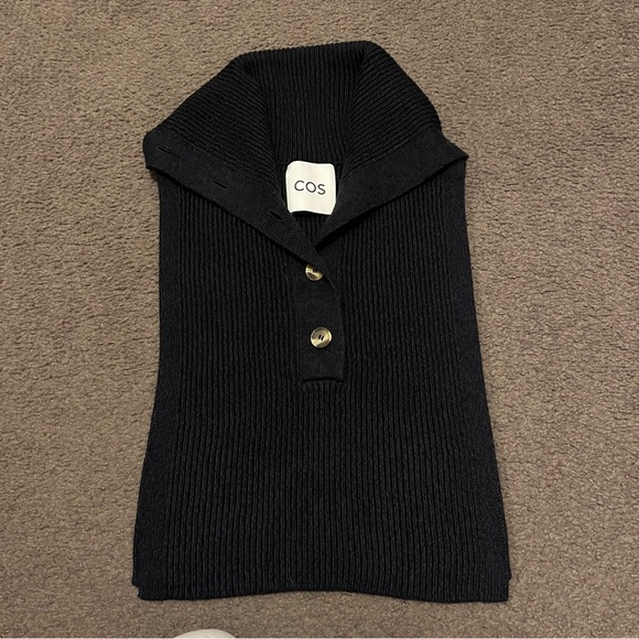 Cos Wool Blend Button Down Sweater Bib - Picture 2 of 7